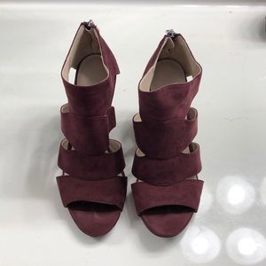 Cato burgundy suede wedges